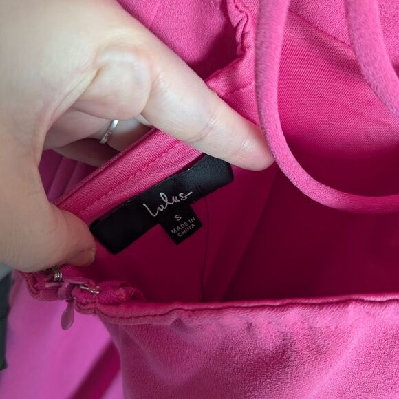 Lulu's All This Allure Hot Pink Strappy Open Back Mermaid Gown Dress Womens S - Picture 7 of 7